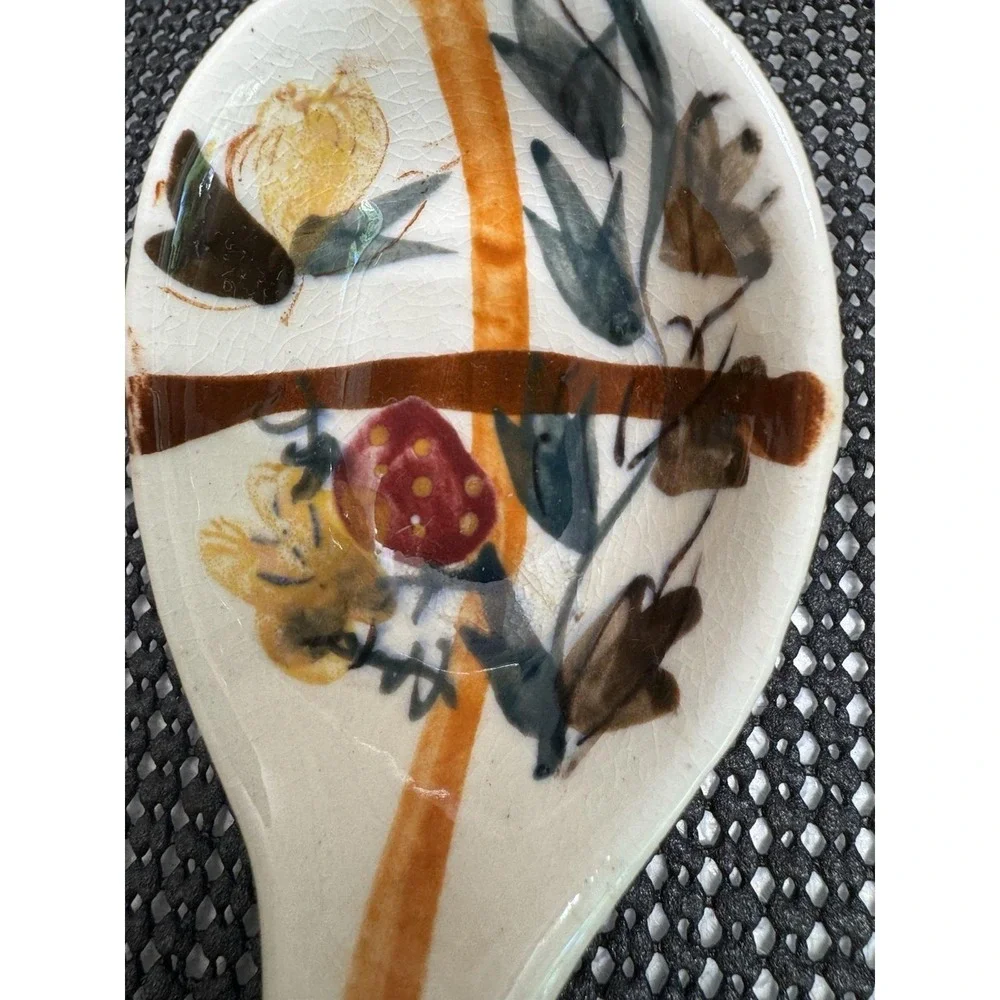 VTG Nasco Hand Painted Ceramic Rooster Gravy Boat w/Ladle - Japan 1950 Farmhouse